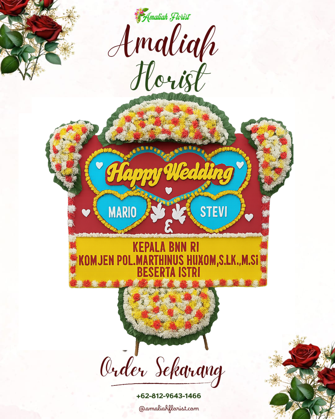Papan Bunga Pernikahan Kambu